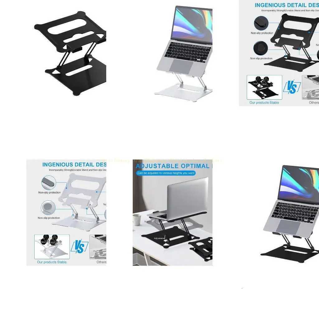 Laptop Stand Z-shaped Aluminum Alloy Tablet Pad Cooling Holder Folding Radiator Portable for 10-17Inches Notebook Stand H251113-image-1084929450