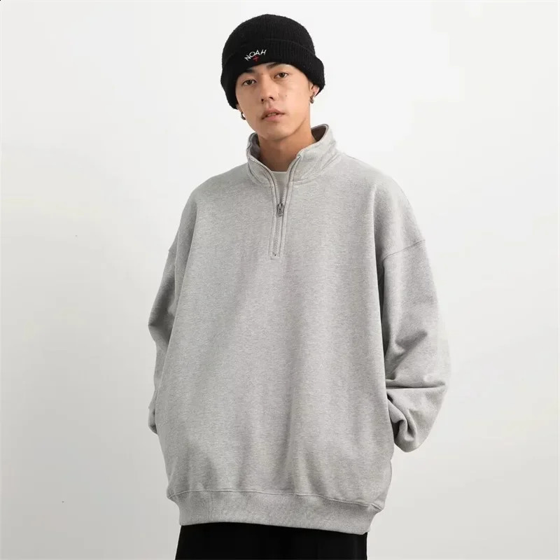 Spring Half Zipper Mens Sportswear 2025 Y2K Retro Stand up Collar Pulling Hoodie 250409Z