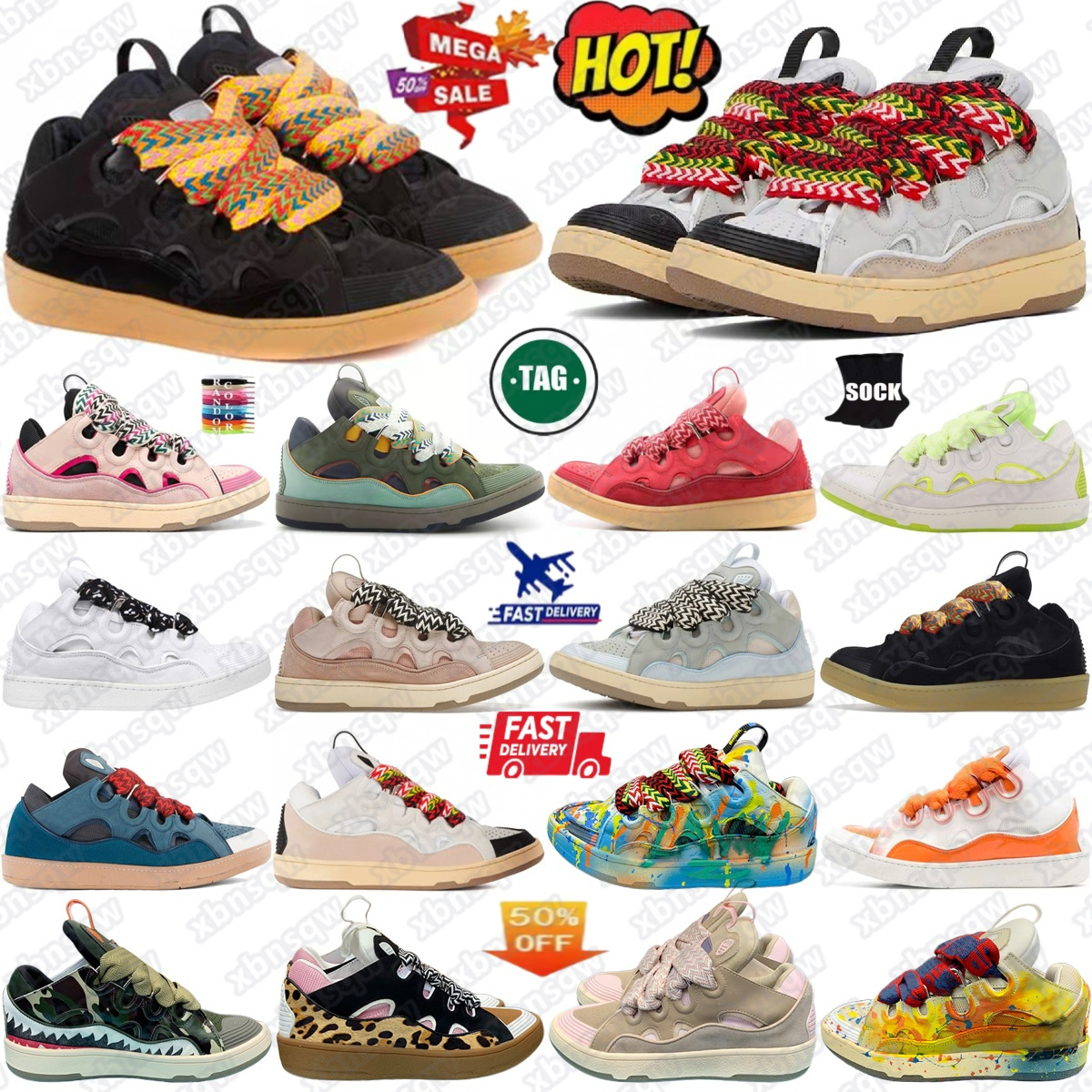Curb shoe shoes sneakers designer sneaker trainers men women Leather White Ivory Black Gum Blue Grey Pink Pale Multi Multicolor GraffitemF1#-image-982400406