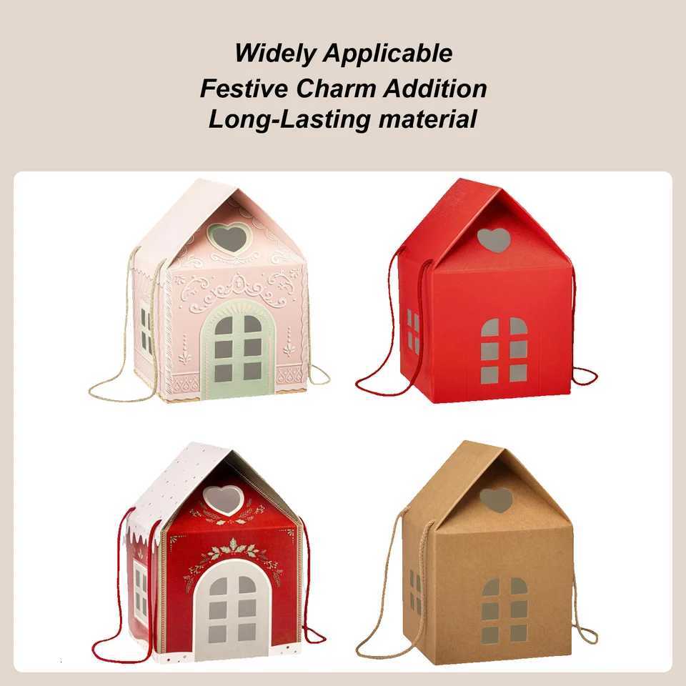 Christmas Cottage Gift Box 3D Pop-up Christmas House Paper Snack Container Holiday Candy Wrapping Box For Chocolate FruitsM251113-image-1084490563
