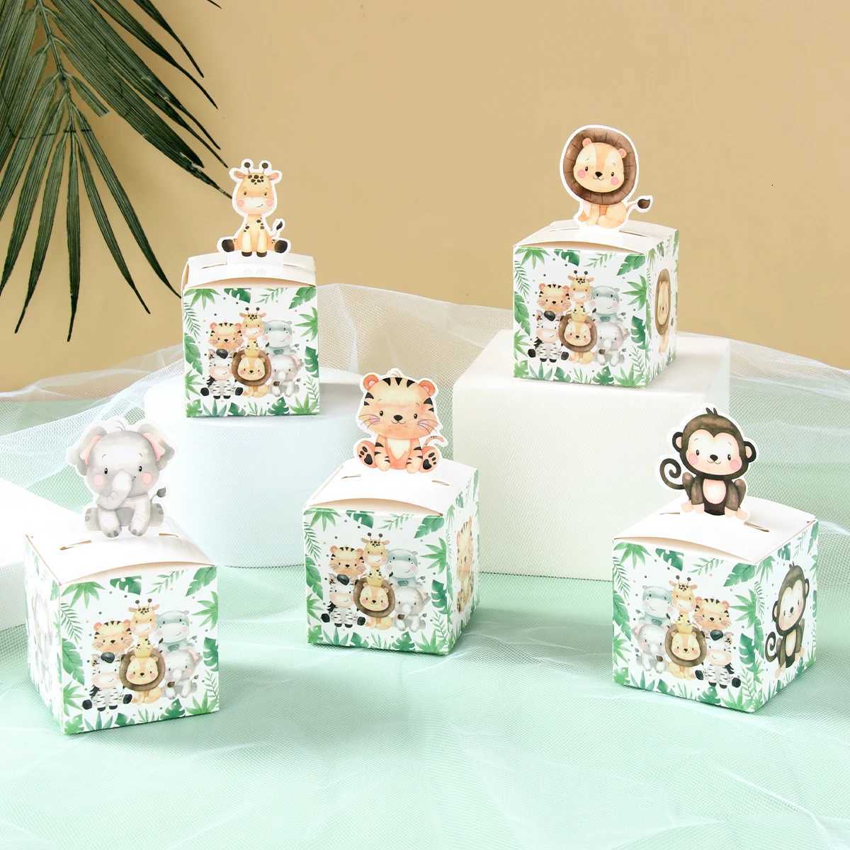 24PCS Jungle Safari Animals Candy Boxes Birthday Party Decoration Kids Gift Packaging Box Wild One Baby Shower Gifts Box Bag M251113-image-1084491080