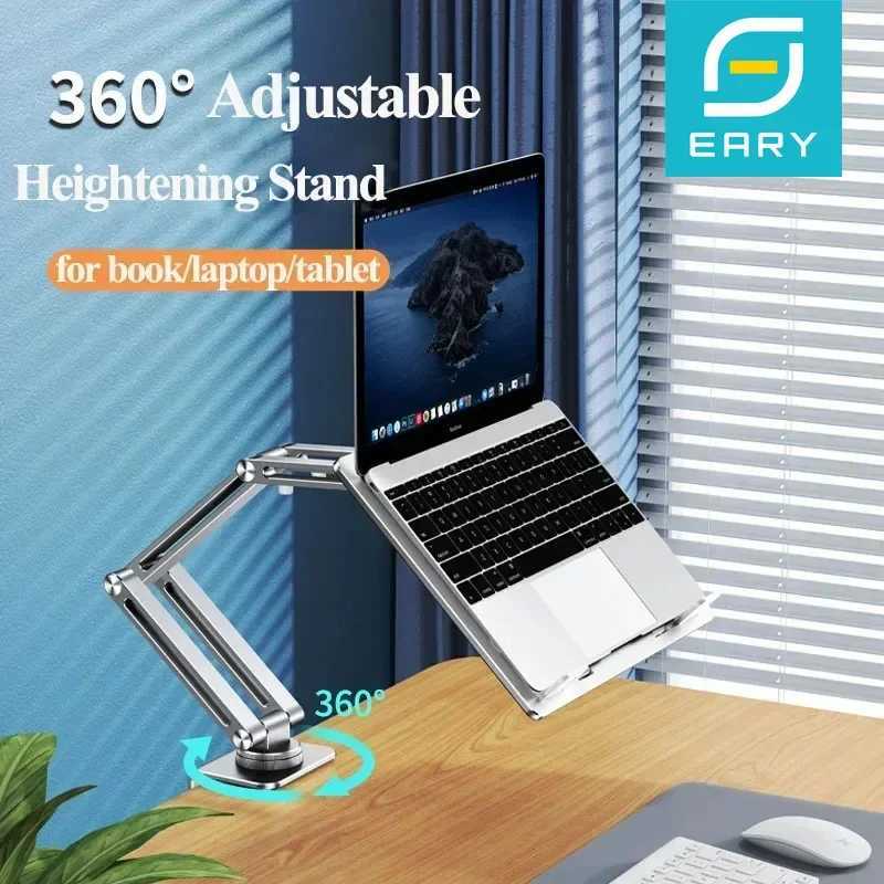 Eary Laptop Mount for Desk Laptop Mount with 360Rotating for Notebook up to 17 inch Adjustable Foldable Laptop Stand Holder H251113-image-1084915835