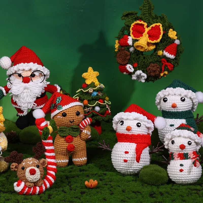 Christmas Crochet Doll Material Kit Crocheting Knitting Wool Kit Christmas Atmosphere Decoration for Beginner DIY Handmade GiftM251113-image-1084491138
