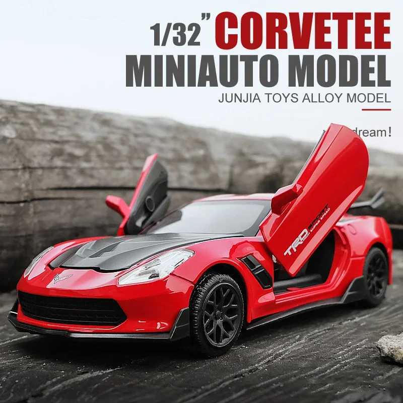 132 Corvette Supercar Model Car Metal Diecast Alloy Car Simulation Pull Back Vehicles Fashion Ornament Collection Gift C251118-image-1085145810