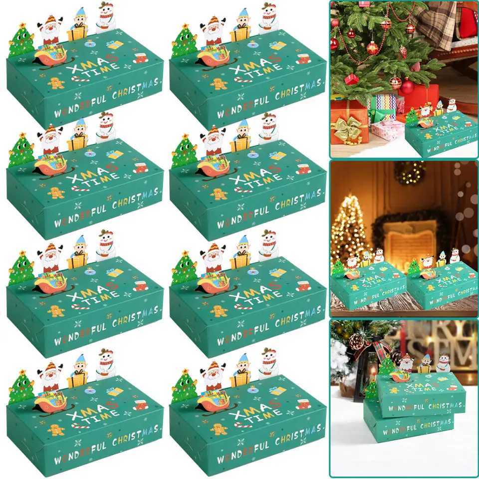 10pcs Cartoon Christmas Kraft Paper Candy Gift Box Kids Favor Cookie Box 2024 Christmas Party Decoration Xmas Navidad New Year M251113-image-1084489628