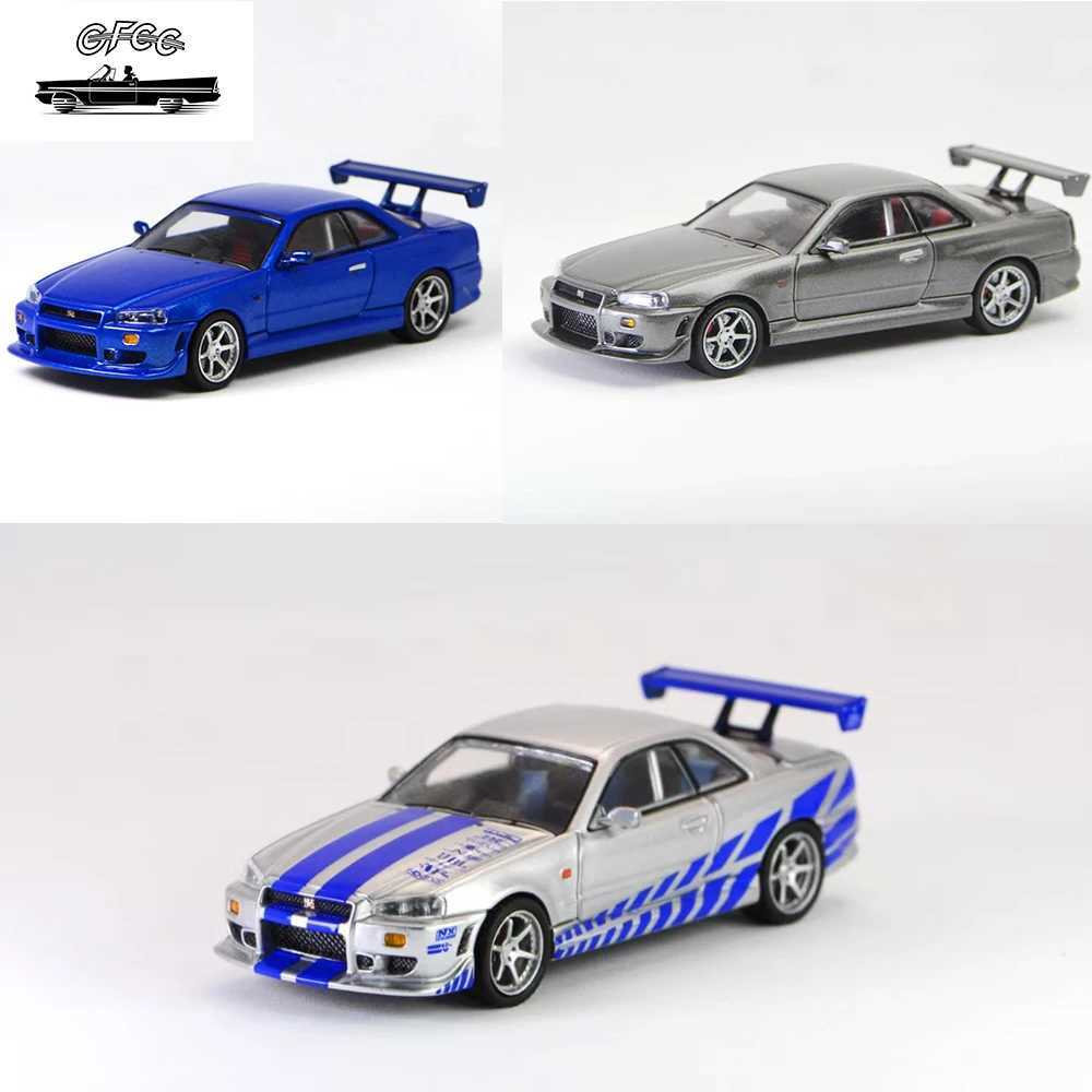DCT 1/64 FF2 GTR34 C-West Model Sports Car Vintage Diecast Vehicle Collection Toy for Adults C251118-image-1085145658