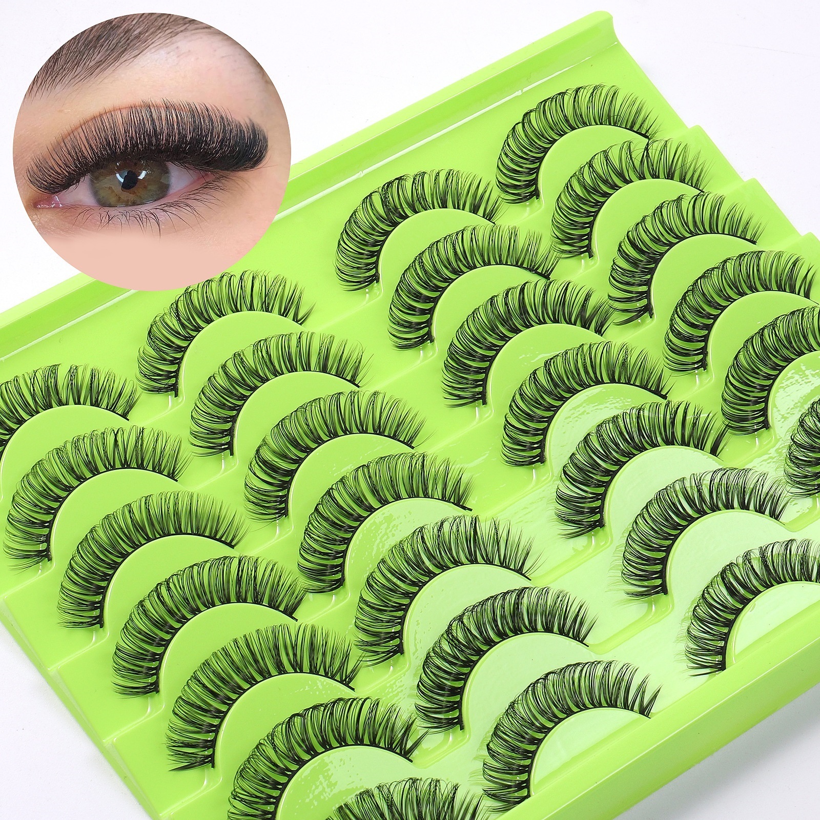 Thick Fluffy Mink Eyelash Extensions - Soft and Wispy False Eyelashes for Enhanced Eyes Beauty Multilayered 3D Faux Mink Lashes Full Strip-image-1084366692
