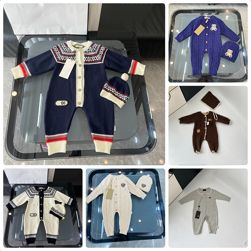 Knitted Baby Designer Clothes Cotton Baby Clothes Winter Kids Rompers High Quality Fashion Boy Girl Jumpsuit Boys Romper Long Sleeves