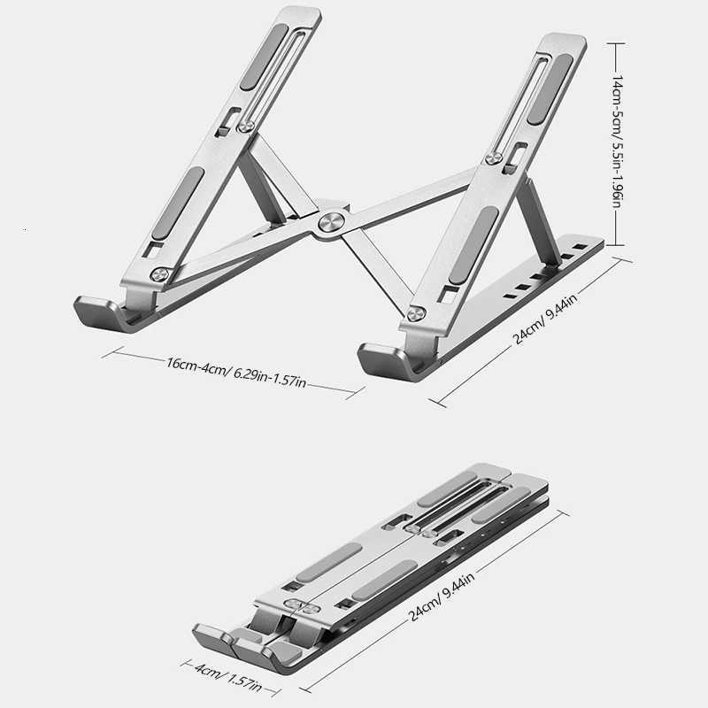 Portable Laptop Aluminium Stand Foldable Notebook Stand For Lapdesk PC Cputer Cooling Bracket Laptop Holder H251113-image-1084929153