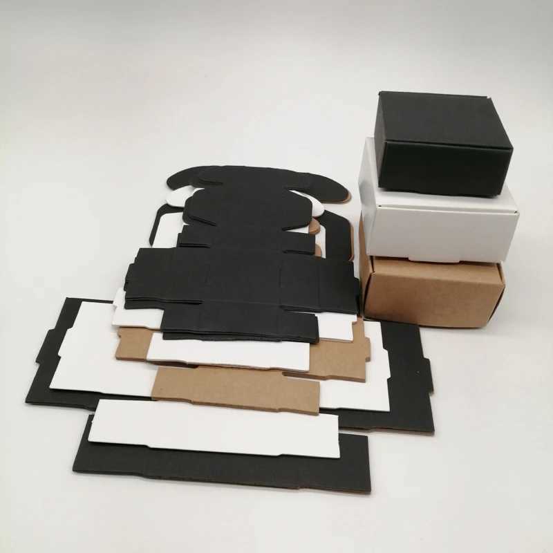 50pcs White/Black/kraft Paper Gift Box Kraft Paper Box for Gifts Birthday Party Wedding Candy Box Storage Packing Box Wholesale M251113-image-1084490499