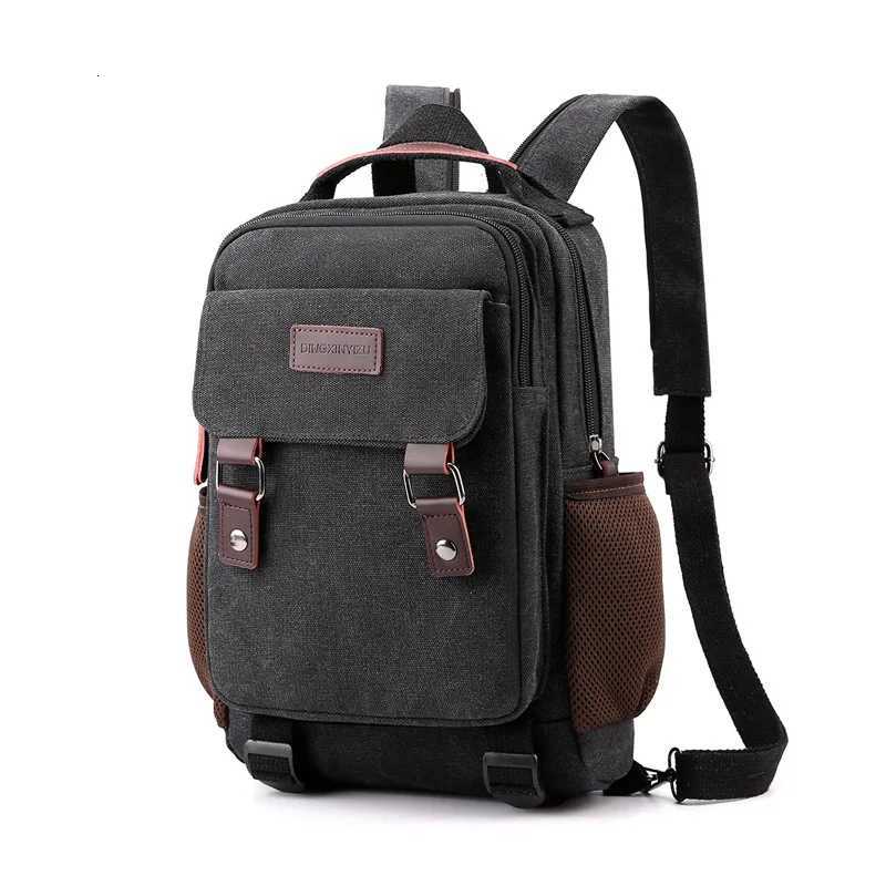 2024 nouveau sac de poitrine en toile hommes femmes sac à dos à bandoulière multifonctionnel mochilas para mujer sac a dos garcon college bolsosW