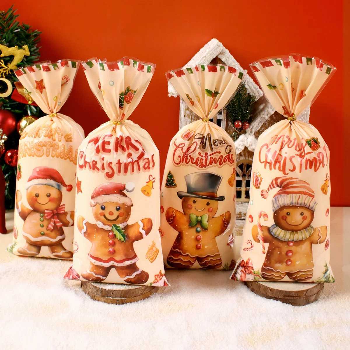 25/50/100pcs Christmas Gifts Candy Bag 2025 Cristmas Merry Christmas Decoration For Home Xmas Navidad Noel New Year Packing Bags M251113-image-1084489717