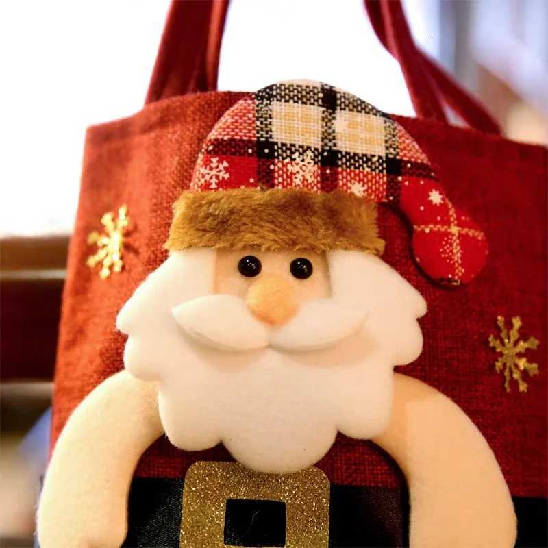 1-20PC Christmas Tote Bags Snowman Fawn Santa Claus Gift Bags for Kids Candy Storage Bags Xmas Party Holiday Decoration SuppliesM251113-image-1084489523