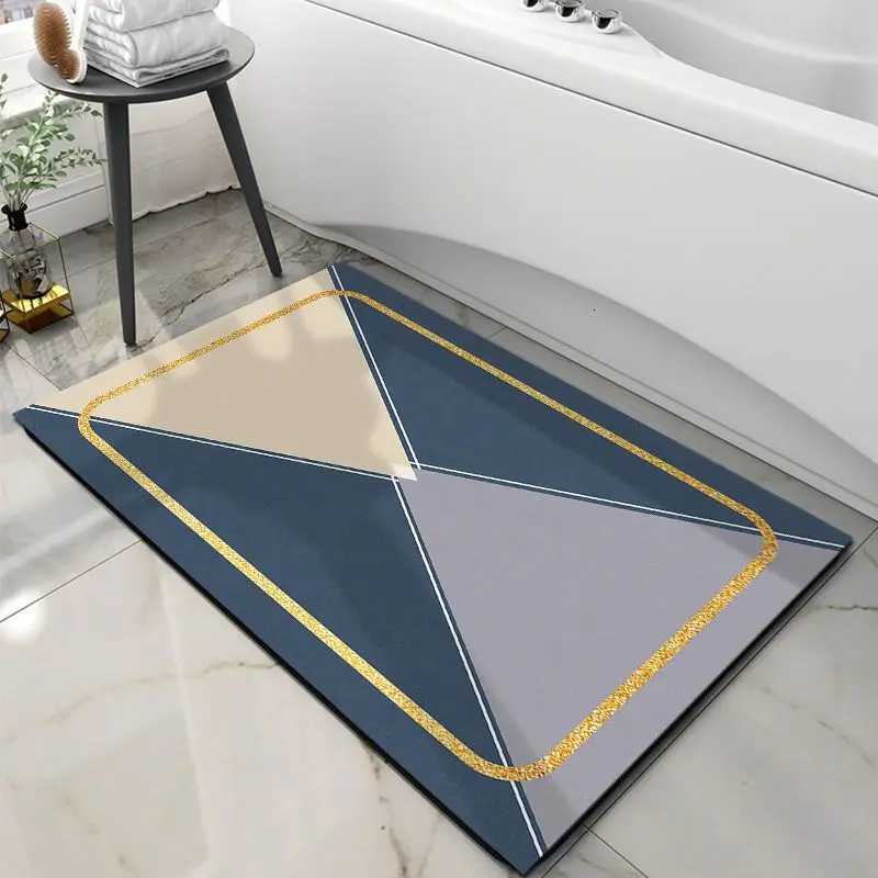 Nanotechnology fleece absorbent foot mat bathroom soft floor mat diatomite quick-drying non-slip mat bathroom simple door mat C251114-image-1084690380