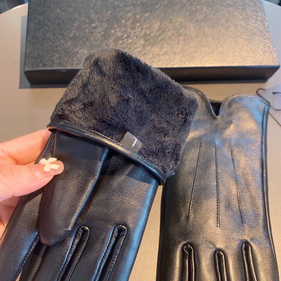 10A Top-Quality Brand Winter Lambskin Designer Gloves for Men and Women, Outdoor Hiking Cycg Gloves, Christmas and Birthday Gift, Rabbit Fur Warm Fi