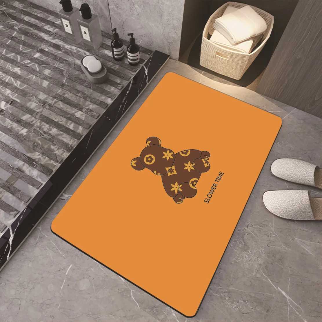 luxery Soft diatom mud water-absorbing non-slip floor mat bathroom door floor mat bathroom floor mat quick-drying non-slip toilet mat designer C2-image-1084691556