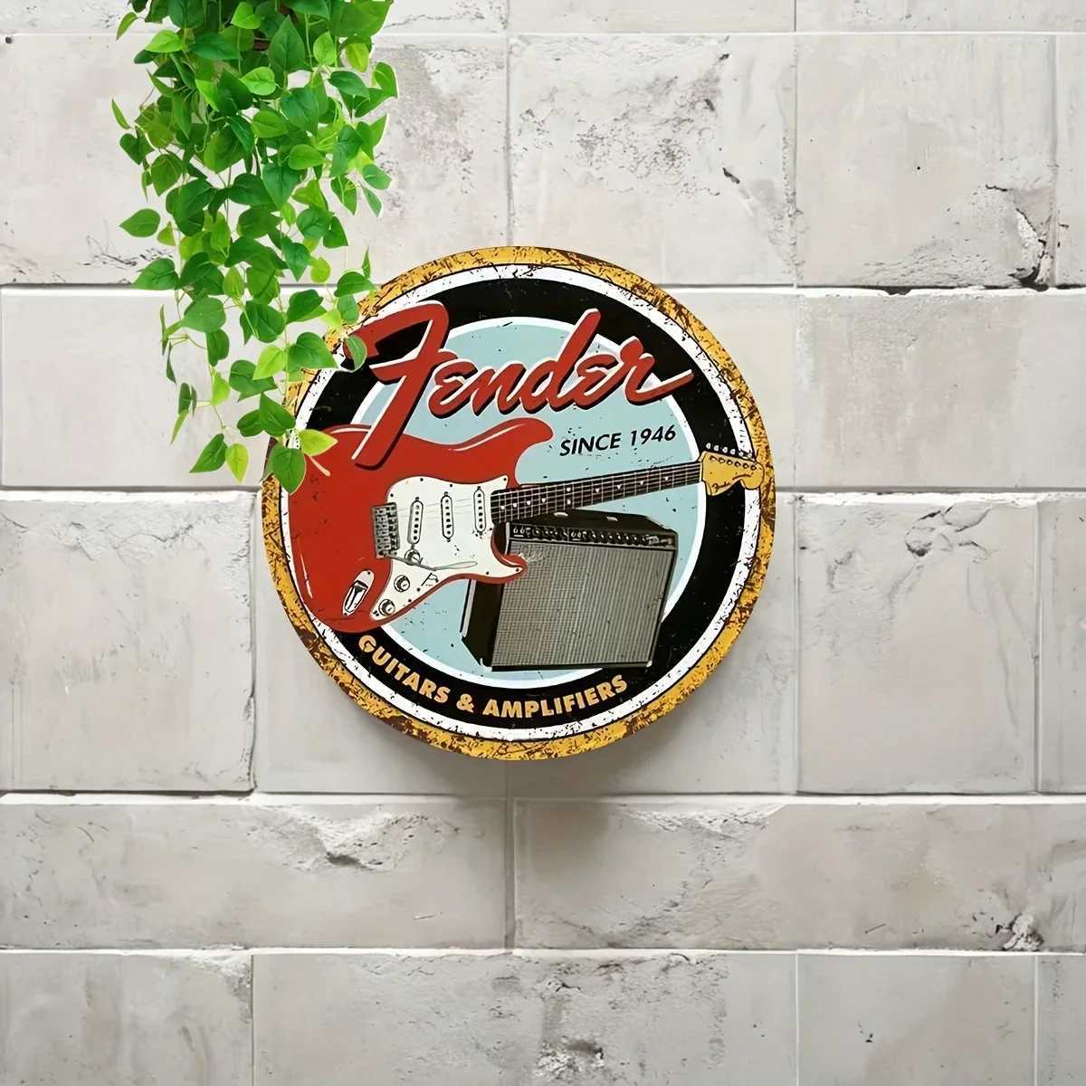 Stylish Vintage Guitar and Amplifier Metal Wall Art Sign Aluminum Decorative Plaque Ideal for Indoor or Outdoor Music DecorM251114-image-1084651646