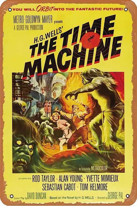 The Time Machine 1960 Metal Retro Tin Sign Wall Decoration 12 x 8 inches Movie Poster Vintage LookM251114-image-1084651396