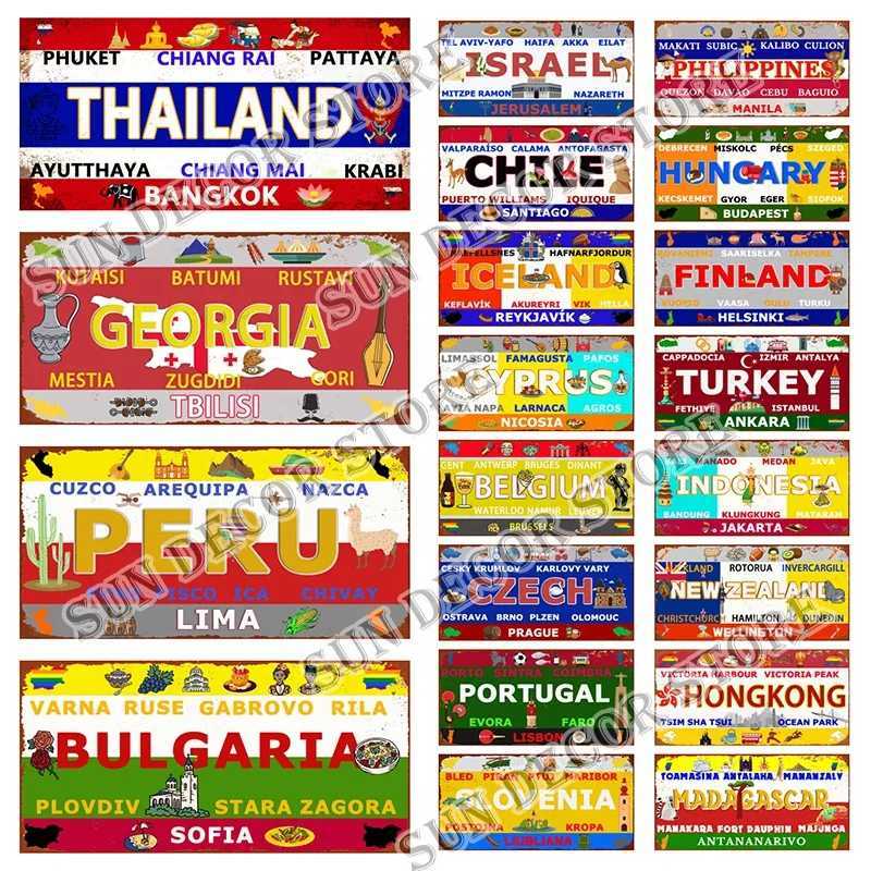 Greece Iceland Israel Turkey Country City Car License Plate Metal Tin Sign Plaque For Bar Club Home Decor 12X6 Inch DC-1580M251114-image-1084654106
