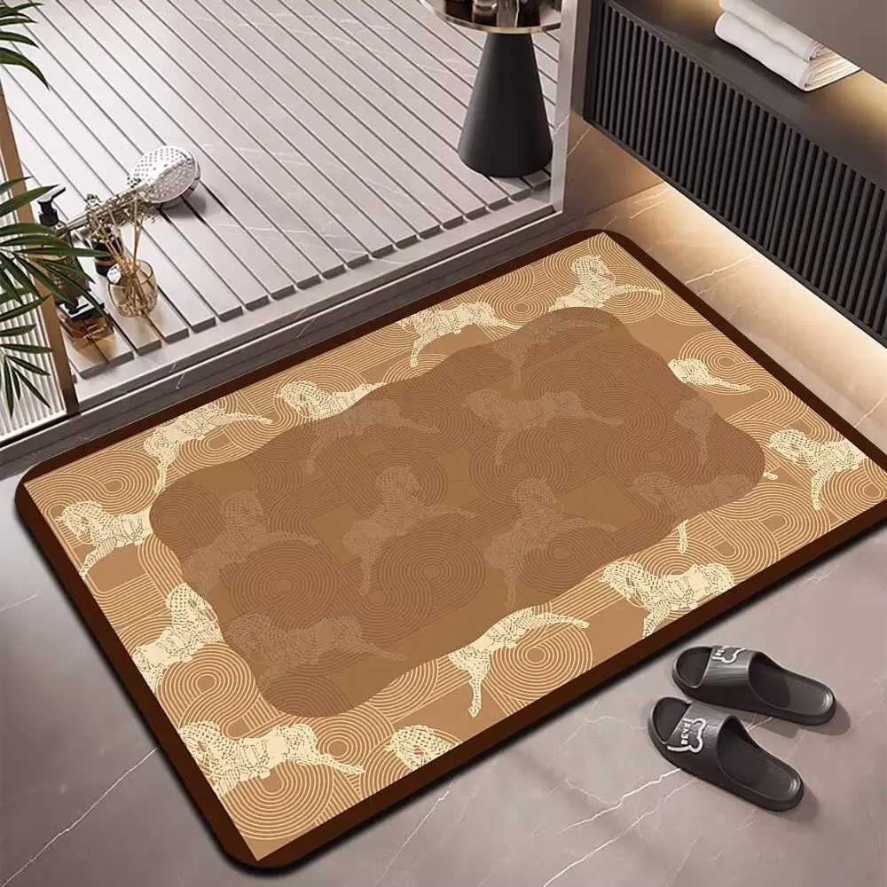 Diatom mud floor mat Cartoon bathroom non-slip mat Toilet absorbent foot mat Door carpet Household bathroom carpet C251114-image-1084690327