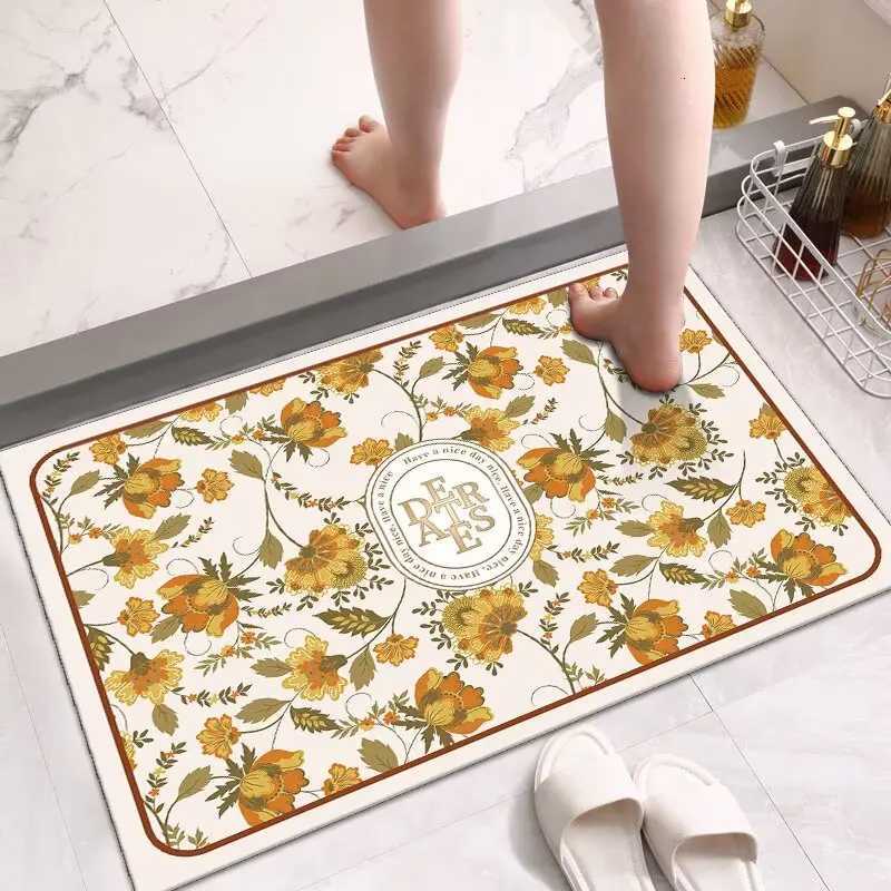 Bathroom bath diatom mud floor mat household absorbent quick-drying floor mat toilet anti-drop and non-slip mat can be cut C251114-image-1084691090