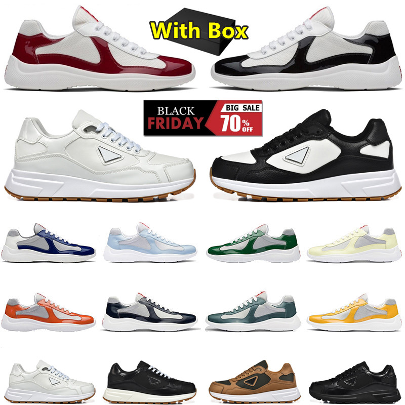 With Box Prax 1 mens running shoes New Classic Women Designer Sneakers Mesh Nylon Outdoor Mens Trainers Womens Casual Americas Cup Patent Leather Of