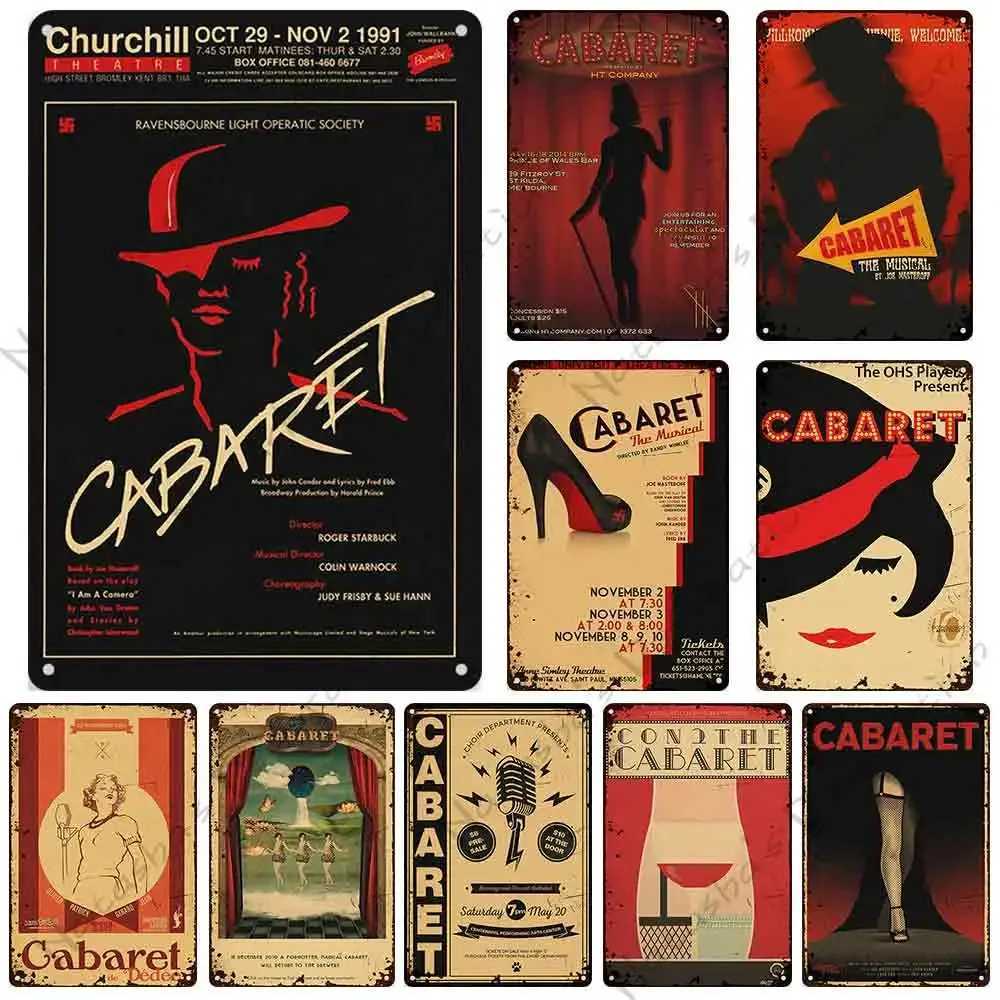 Cabaret Poster Music Movie Metal Sign Decorative Plate Home Restaurant Bar Club Wall Decor Vintage Metal Poster Industrial DecorM251114-image-1084653801