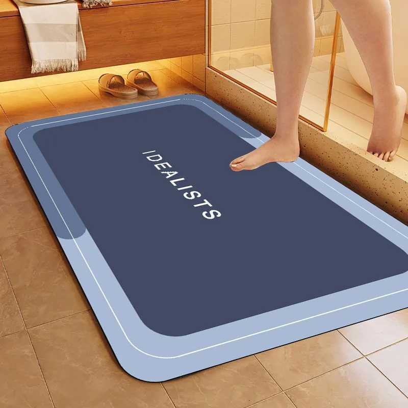 Minimalist alphabet bathroom anti-slip mat bathroom absorbent tech fabric floor mat quick-drying rubber home carpet pad C251114-image-1084690514