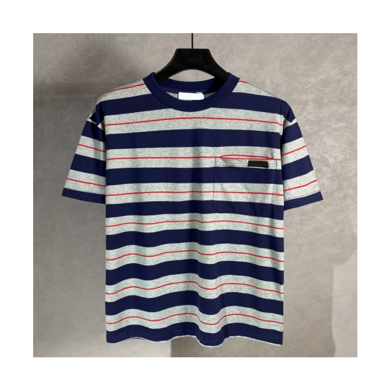 Woman designer t shirt fashion womans shirt round neck pure cotton striped letter print slim fit short style women short sleeved top summer casual w