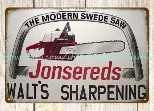 JONSEREDS MODERN SWEDE SAW CHAINSAW metal tin sign garden outdoor wall artM251114-image-1084655271