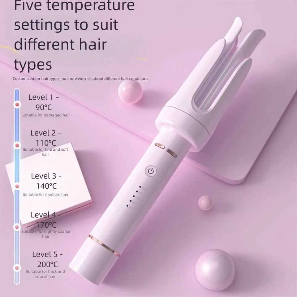 Portable Design 2-in-1 Waver Hair Curling Iron 32mm Barrel Size Anti-Tangle Technology Automatic Rotating Hair CurlerT251114-image-1084581692