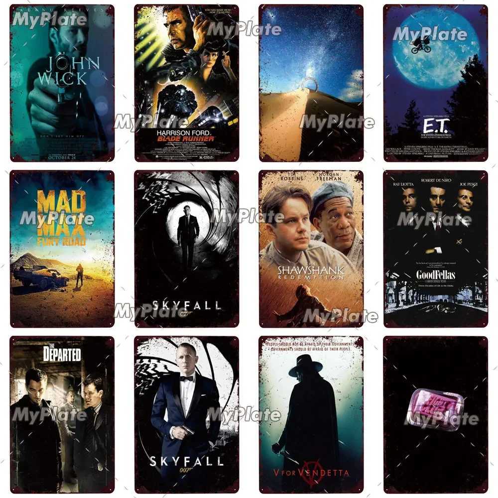 Classical Film Tin Sign Metal Sign Retro Plaque Home Decor Metal Vintage Man Cave Bar Pub Club Home Wall DecorationM251114-image-1084653849