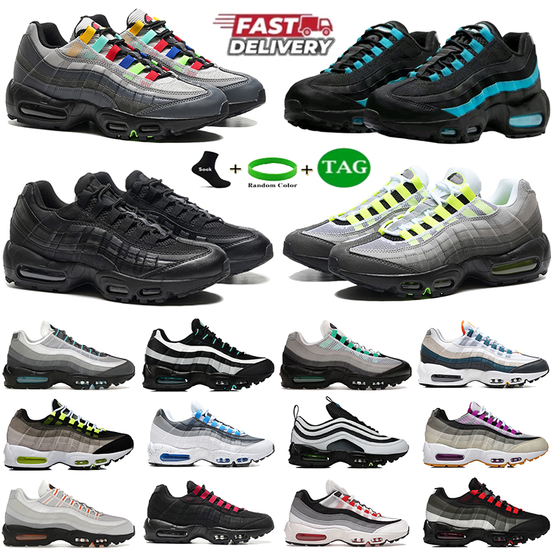 Trainers 95 Sports Shoes Mens running shoes Designer sneakers 95s Triple Black white Neon greedy reflective Solar red Navy Baltic Blue mens Outdoor