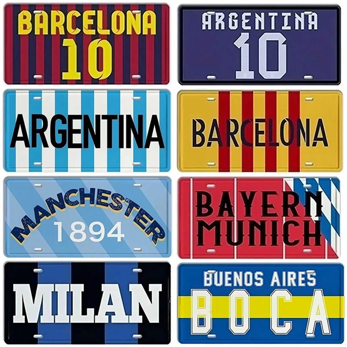 Barcelona License Plates for Wall Decoration Metal Tin Signs Vintage Tags Metal Automotive Signs For Cafe Bar Club Garage PubsM251114-image-1084654302