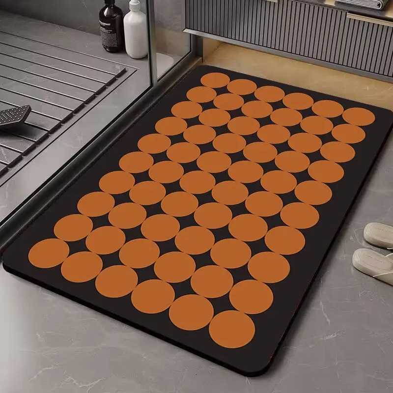 Bathroom floor mat bathroom door foot pad diatom mud absorbent non-slip mat quick-drying carpet mat C251114-image-1084691186
