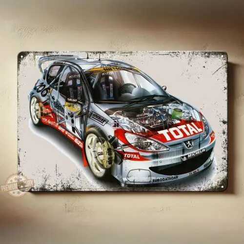 p1Peugeot 206 Racing Car Metal Poster - Sign-Size 20x30cmM251114-image-1084653694