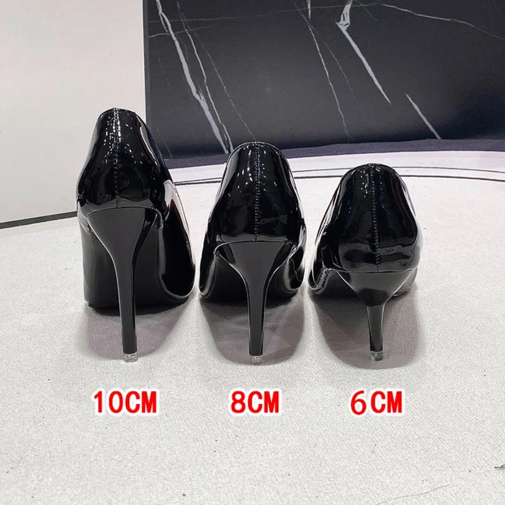 Sexy Black Sole Thin 6cm 8cm 10cm Heel High Heels Classic Style Black Office Work Shoes light Lady Pumps Plus Size 43 251209