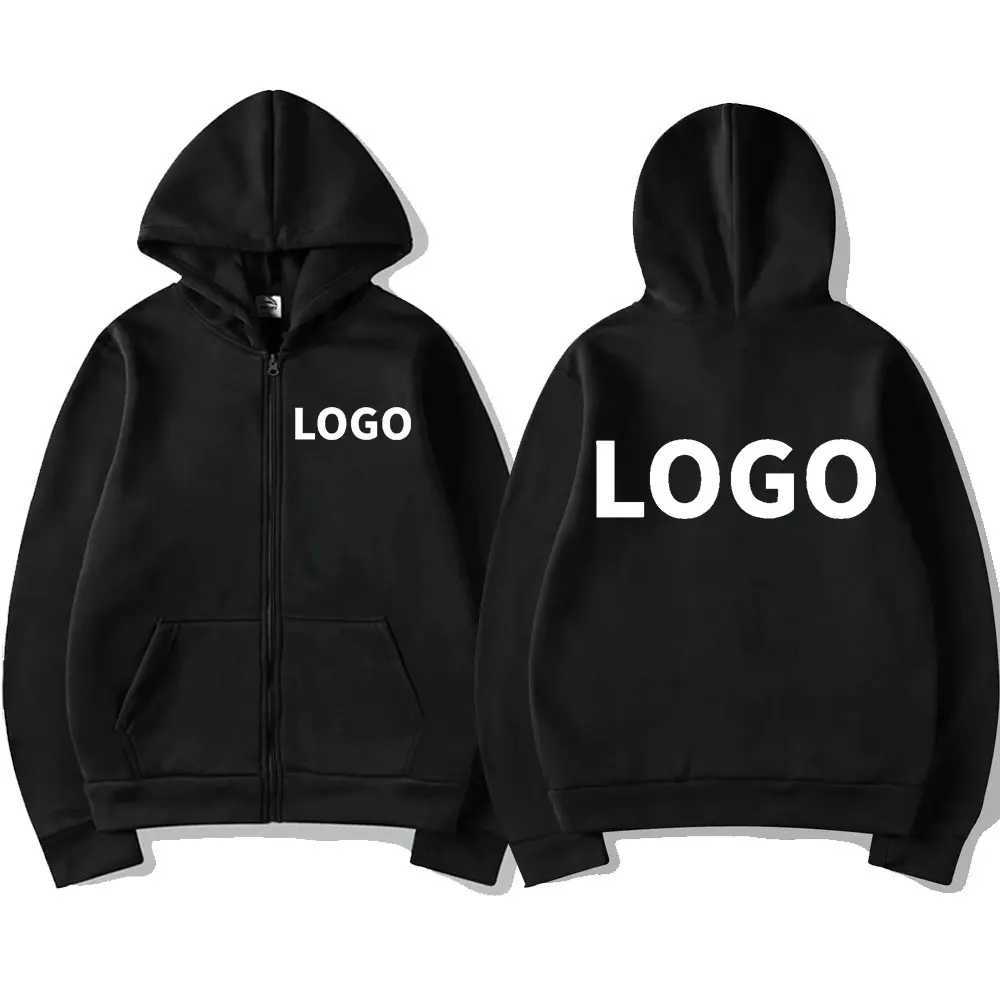 2025 Conception de personnalisation privée Impression graphique Zipper Sweats à capuche Hommes Femmes Mode Zip Up Sweatshirts Casual Surdimension