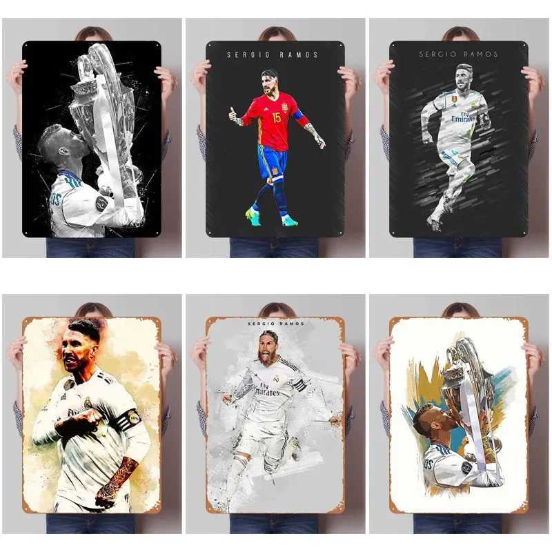 Sergio Ramos Metal Sign Sports Poster Room Decoration Man Cave Vintage Tinplate Sign Plaque for Wall Art Decoration Retro HomeM251114-image-1084652846