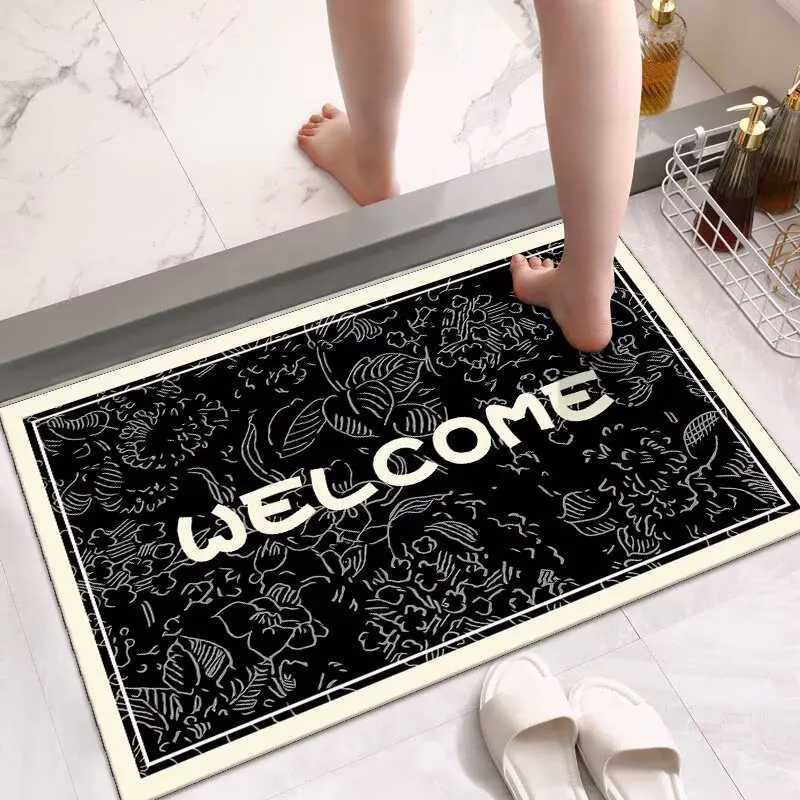 Diatom mud kitchen floor mat non-slip oil-proof rubbable dirt-resistant leave-in special foot pad absorbent cartoon carpet C251114-image-1084690390