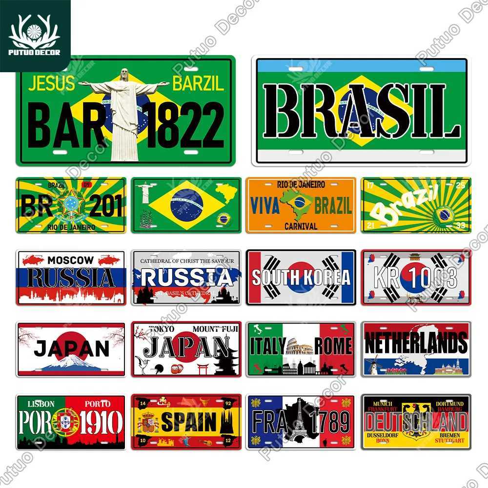 Putuo Decor Country Metal Sign Licenses Plate Plaque Metal Vintage Decor for Living Room Pub Man Cave Club Bar Wall DecorationM251114-image-1084652378
