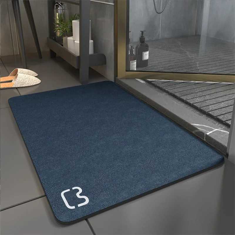 4060CM Simple Solid Color Diatomaceous Earth Floor Mat For Household Bathroom Sink Anti Slip Foot Mat Quick Drying Door Mat C251114-image-1084690636