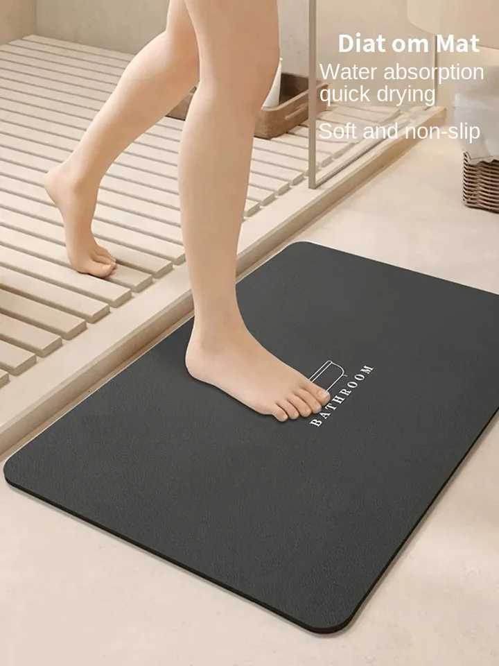VIKAMA Diatom Mud Bathroom Floor Mat Solid Color Minimalist Toilet Floor Mat Door Non-Slip Absorbent Quick Drying Cushion C251114-image-1084691307