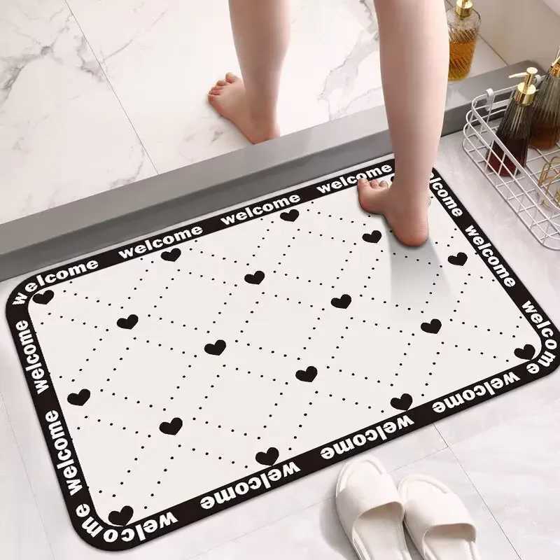 Bathroom bathroom diatom mud floor mat quick-drying non-slip toilet floor mat door mat at the door dirt-resistant carpet C2511140-image-1084726669