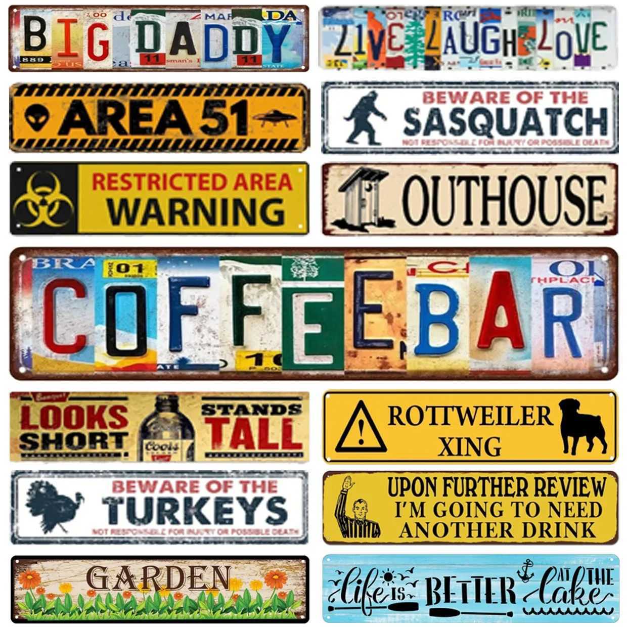 Retro Metal Signs Instagram Style Coffee Bar Street Signs Amusement Park Scenic Retro Road Signs Country Retro DecorativeM251114-image-1084654347