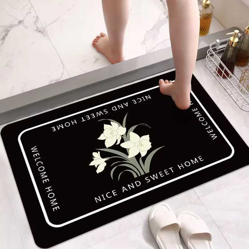 Bathroom floor mat diatom mud non-slip toilet absorbent toilet door foot mat toilet shower room bath carpet C251114-image-1084690255