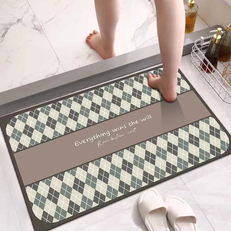 Bathroom floor mat diatom mud absorbent cushion toilet carpet mat bathroom door non-slip quick-drying foot pad C251114-image-1084690351