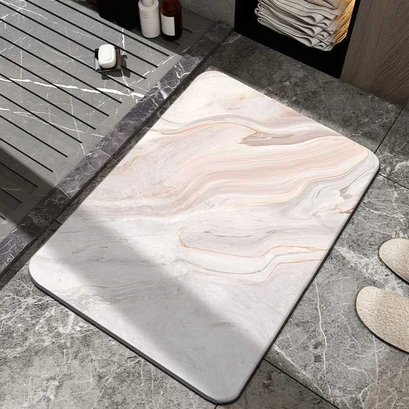VIKAMA Diatomite Carpet Home Decor Bathroom Porch Imitation Marble Texture Absorbent Non-Slip And Dirt-Resistant Easy To Clean C251114-image-1084691145