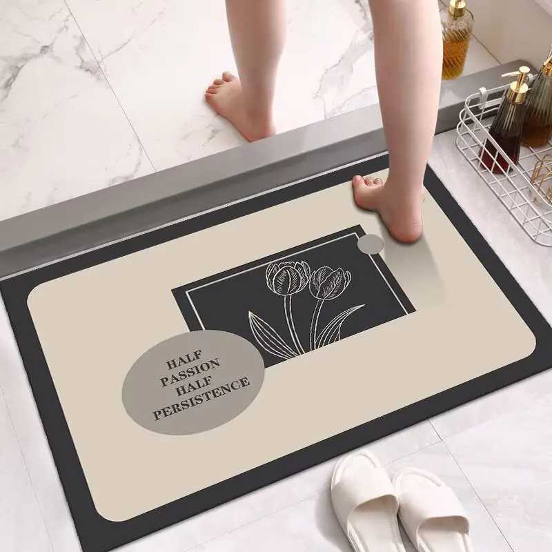 Diatom mud bathroom door absorbent floor mat toilet non-slip floor mat household bathroom quick-drying floor mat C251114-image-1084691214