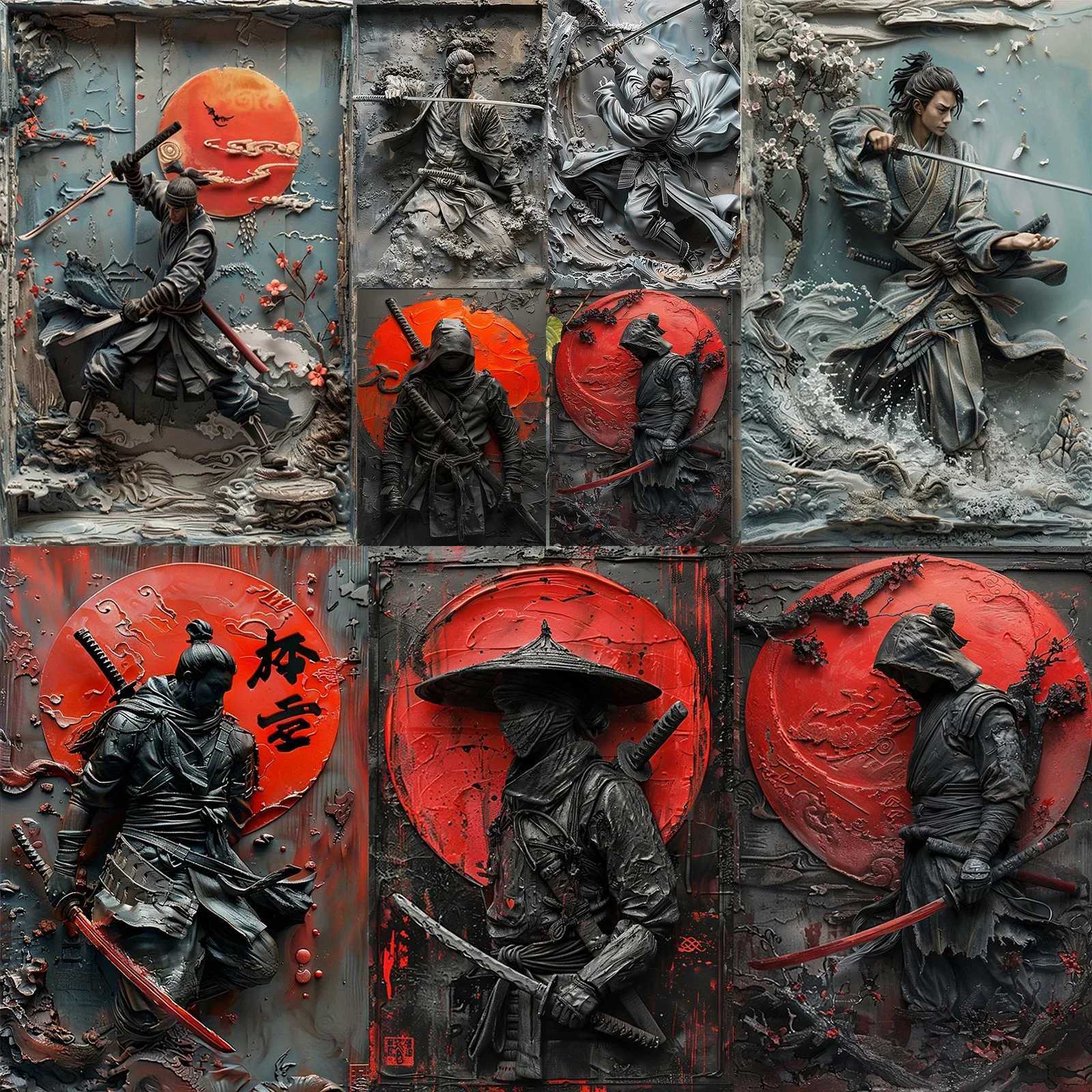 Vintage Japanese Ninja Samurai Wall Art Plaque Sign Metal Iron Plate Painting Print Decorative Tin Sign Garden Home Decor SignsM251114-image-1084652171